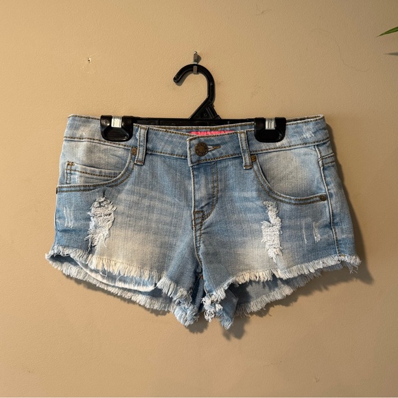 London Low Rise Distressed Denim Shorts - Picture 5 of 10